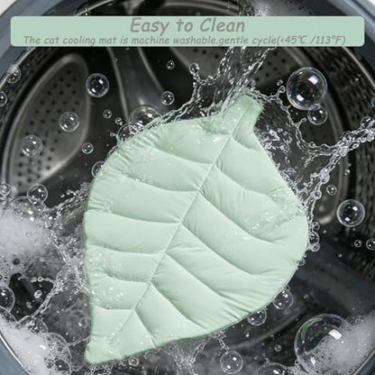 Cat Cooling Mat Cat Leaf Bed Mat Comfortable Soft Fabric Breathable Cozy - Image 6