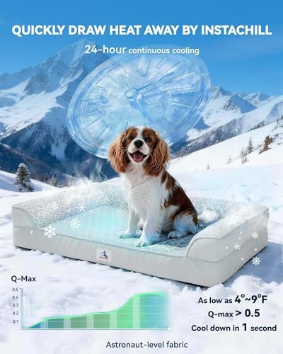 Cooling Dog Bed with PCM, Instant Chill Medium Pet Sofa, Indoor Outdoor - Image 2