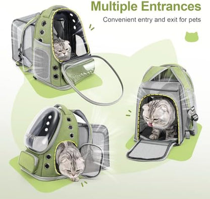 Cawypety Expandable Cat Backpack Large Space Cat Bubble Backpack Carrier - Image 3