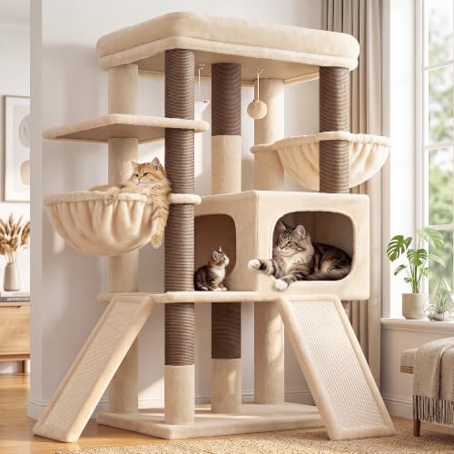 Globlazer Heavy Duty Cat Tree for Large Cats, 25.5in Wide Top Perch by Globlazer