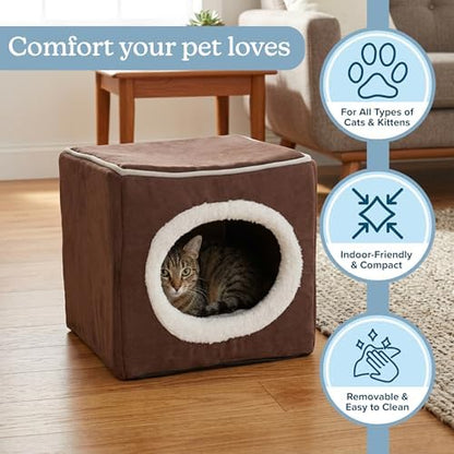 Cat House - Indoor Bed with Removable Foam Cushion - Cat Cave - Image 6