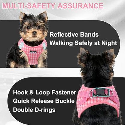 AIITLE Step in Small Dog Harness and Leash Set, Pet Vest, Watermelon S - Image 4