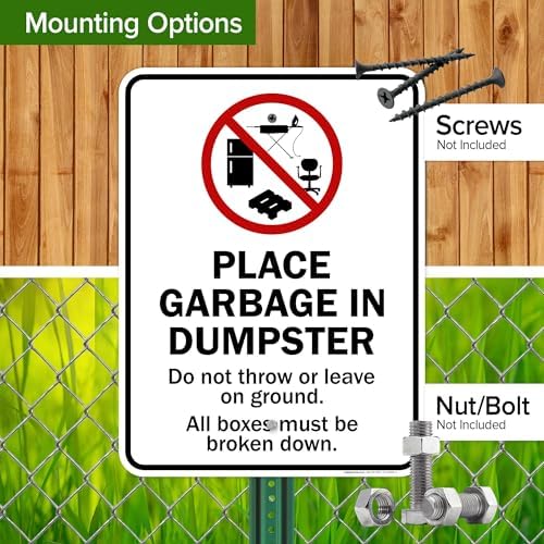 Place Garbage Inside Dumpster Do Not Throw Or Leave On Ground All Boxes - Image 5