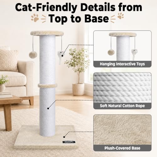 34-Inch Tall Cat Scratching Post - Image 4
