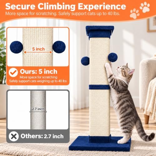Cat Scratching Post 33 Inch Nature Sisal Scratch Post - Image 6
