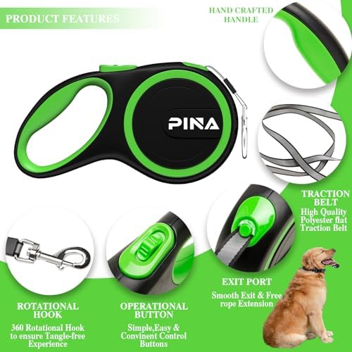PINA Retractable Dog Leash, 10ft Dog Leash - Image 3