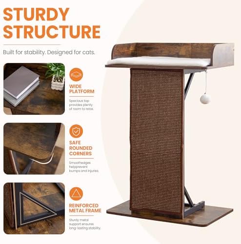 Modern Wood Cat Tree Tower for Indoor Large Adult Cats - Image 6