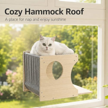 Cat Window Perch，2-Tier Hammock & Hideaway House - Image 3