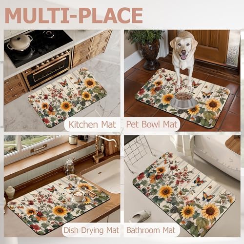 Vintage Flower Bathroom Rugs, Bath Mats - Image 7