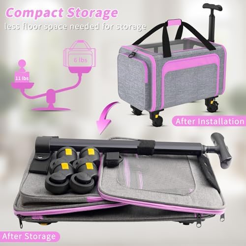 Airline Pet Carrier with Wheels - Image 3