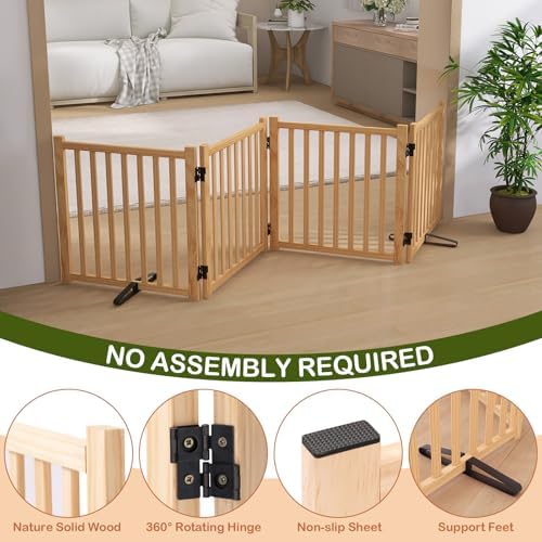 Wooden Freestanding Dog Gate Indoor - Image 6