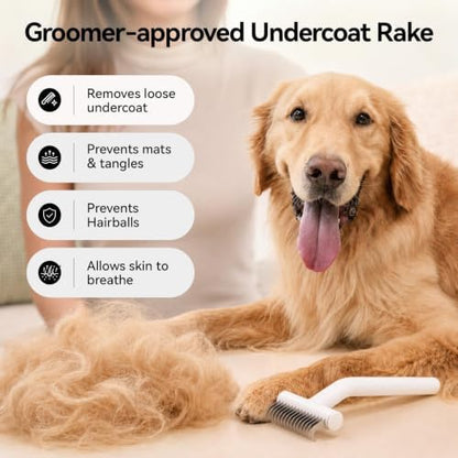 aumuca Undercoat Rake for Dogs, Deshedding & Dematting Comb for Cats - Image 3