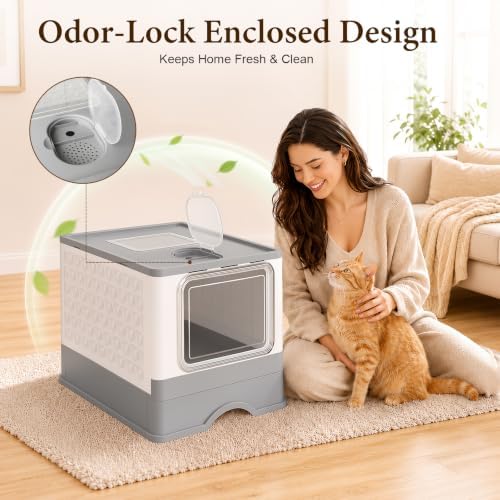 Covered Cat Litter Box with Lid - Image 6