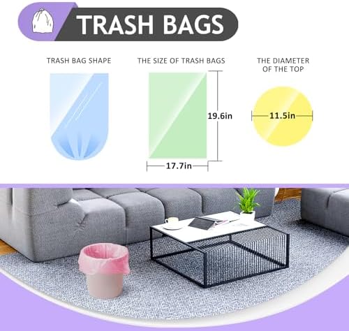 Teivio Small Colorful Clear Trash Bags 4 Gallon 200 Count Garbage Bags - Image 2