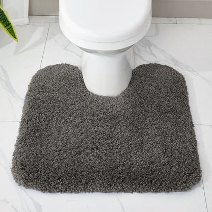 Disolla Toilet Rug 22x24 Dark Grey, Soft Toilet Mat U-Shaped Washable - Image 3