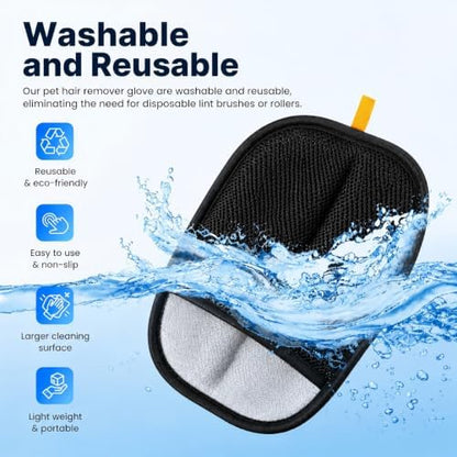 Electrostatic Pet Hair Removal Glove, Quick Wiping&Reusable - Image 3