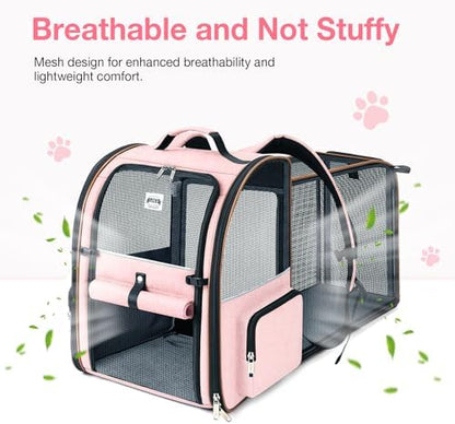 Large Cat Backpack Carrier Expandable Foldable Pet Carrier Backpack - Image 3