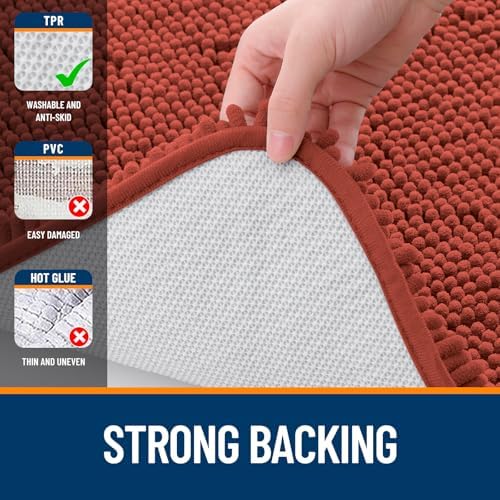 OLANLY Bathroom Runner Rugs 59x24, Extra Soft Absorbent Chenille Bath Rugs - Image 6