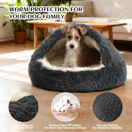 NOYAL Hooded Donut Bed, Calming Cave - Image 2