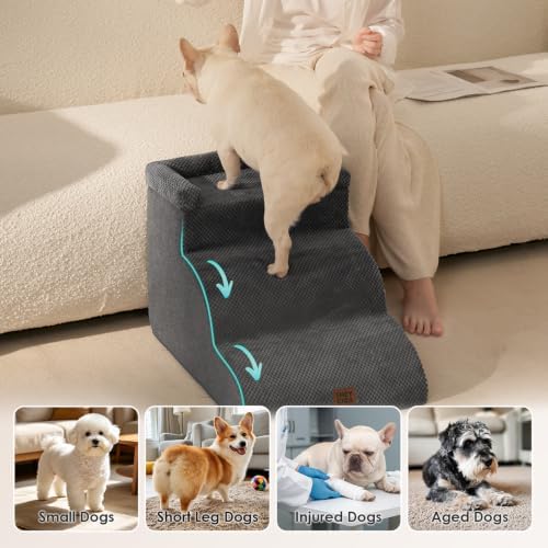EHEYCIGA 3-Step Curved Dog Stairs - Image 2