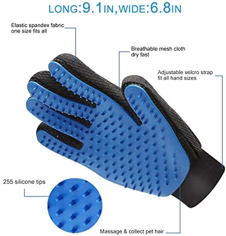 Pet Grooming Gloves 1 Pair Deshedding Mitt - Image 2