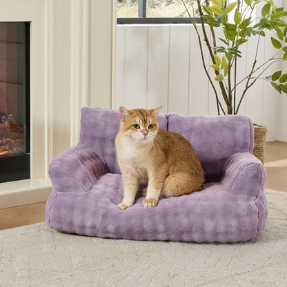 Cat Couch Bed, Cute Pet Sofa for Indoor Cats, Dusty Purple - Image 2