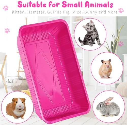 Tessco for you 30 Pack Disposable Litter Boxes for Cats, Rose Red - Image 3
