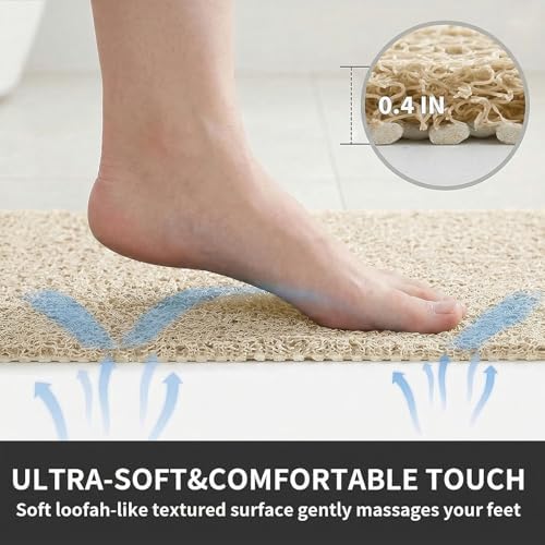 Shower Mat Non Slip, 16 x 24 Inch, Soft PVC Loofah Bath Mats - Image 3