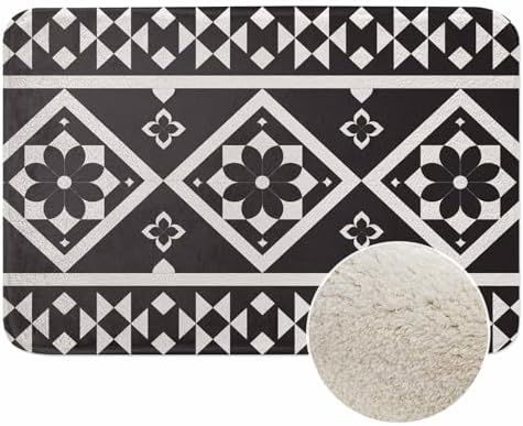 Geometric Ethnic Pattern Bath Mat by Unknown