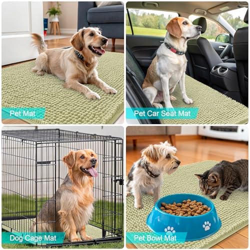 OLANLY Dog Door Mat for Muddy Paws 47x24, Super Absorbent Chenille Mud Mat - Image 7
