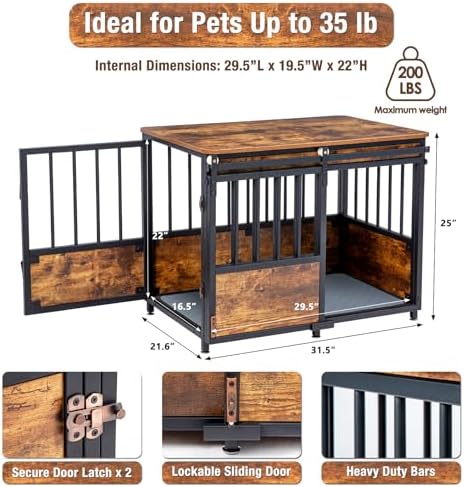 KOOPRO 32 Inch Dog Crate Furniture - Image 7