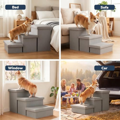 3-Step Wide Dog Stairs 18" H - Image 4