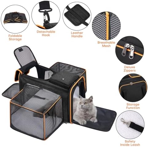 Pet Carrier, Large Soft Sided Expandable Travel Carrier - Image 4