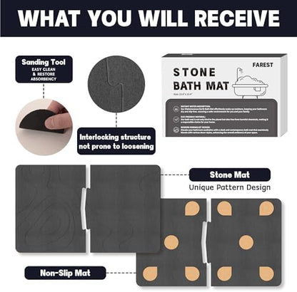30*20 Stone Bath Mat Diatomaceous Earth Shower Mat - Image 5