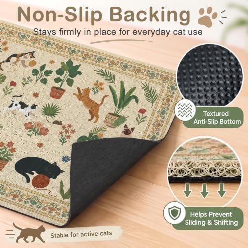Unicorn Catcher 40"x30" Cat Litter Mat Non-Slip Washable Litter Box Mat - Image 3