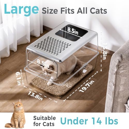 Enclosed Cat Litter Box Stainless Steel - Image 2