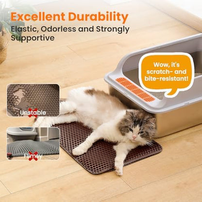 Small Cat Litter Mat, Double Layer Honeycomb Litter Box Mat - Image 6