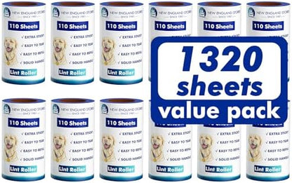 Lint Rollers for Pet Hair Extra Sticky, 1320 Sheets, Portable Pet Lint Remover by NewEnglandStories