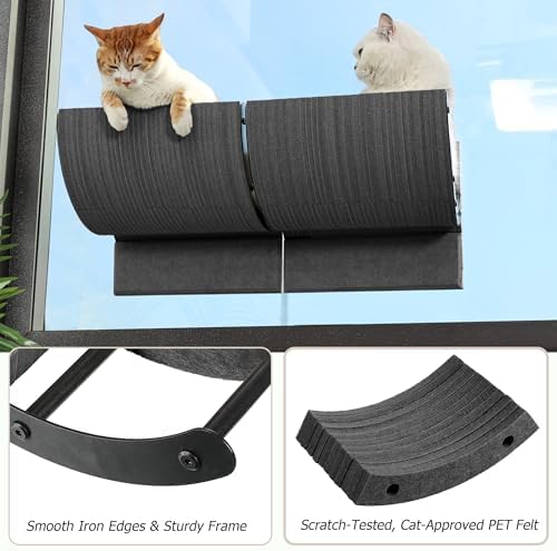 Cat Window Perch with Scratching Bed, Versatile Climbing Shelves Mounted by - Image 6