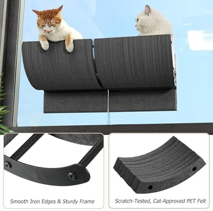 Cat Window Perch with Scratching Bed, Versatile Climbing Shelves Mounted by - Image 6