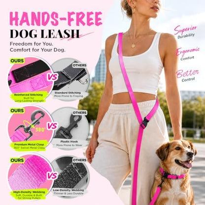 Hands Free Dog Leash, 5.9-8.2ft Multifunctional Crossbody Rope - Image 5