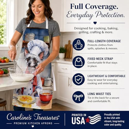 Caroline's Treasures Chinese Crested The Chef Apron Cooking Kitchen Server - Image 4