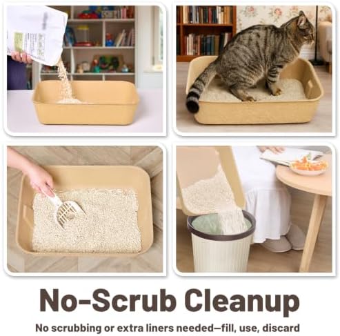 6 Pack Disposable Cat Litter Boxes, Leak-Proof Cardboard Kitty Litter Trays - Image 4
