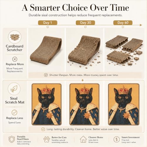 Art Sisal Cat Scratcher Mat, Cat Wall Scratchers - Image 4