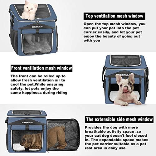 Dog Bike Basket Carrier, Expandable Foldable Soft-Sided Dog Carrier, 2 Open - Image 3