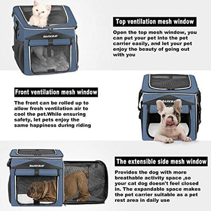 Dog Bike Basket Carrier, Expandable Foldable Soft-Sided Dog Carrier, 2 Open - Image 3