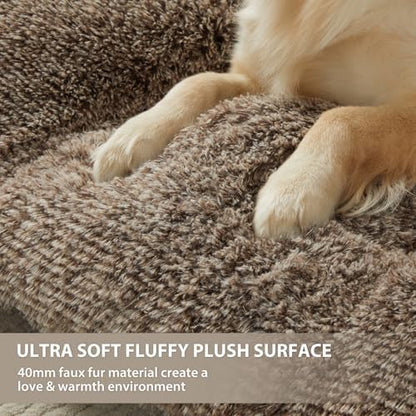 BFPETHOME Dog Beds for Large Dogs, Plush Dog Crate Bed Fluffy Cozy Kennel Pad - Image 4