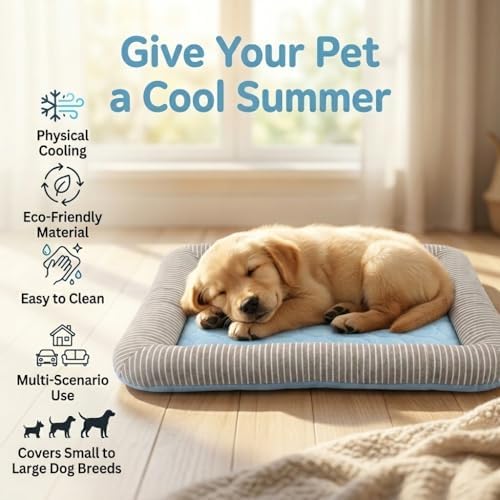 Dog Cooling Mat for Summer, Self Cooling Ice Silk Pet Bed Mat for Crate - Image 2