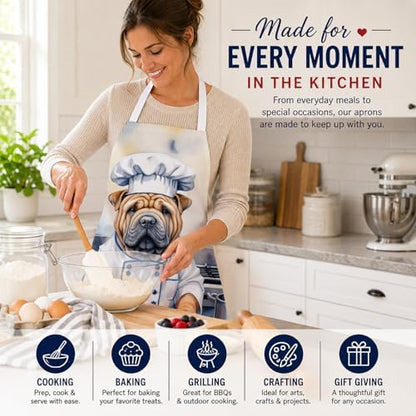 Caroline's Treasures Shar Pei The Chef Apron Cooking Kitchen Server Baking - Image 6