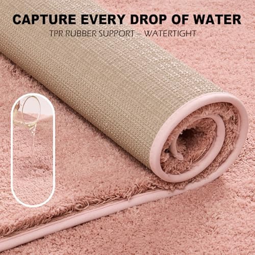 CozeCube Orange 36"x24" Shaggy Non Slip Soft Washable Bath Mat - Image 6